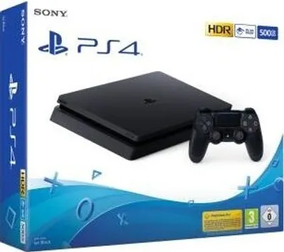 Produktbild von Sony PlayStation 4 Slim 500GB Wi-Fi Black SONY Provedení výrobku: černá barva, Připojení Ethernet LAN: Ano, Počet portů USB 3.2 Gen 1 (3.1 Gen 1) typu A: 2, Wi-Fi: Ano, Kapacita interního úložiště: 500 GB, Paměťové médium: HDD, Bluetooth: Ano, Platforma: PlayStation 4, Počet portů HDMI: 1, Integrovaná optická mechanika: Ano, Počet gamepadů v balení: 1, Video hra v balení: Ne, Optický digitální audio výstup: 1