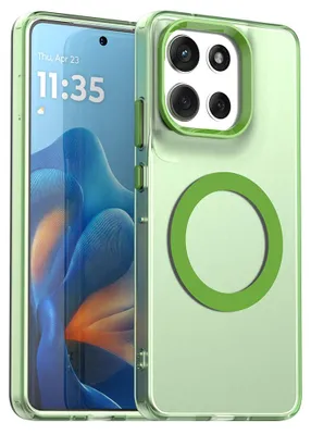 Immagine prodotto di Custodia magnetica per Motorola Moto G86, custodia sottile, opaca, trasparente e resistente agli urti - Verde