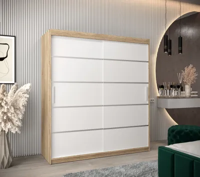 Image de MINIO Armoire 180 cm VERONA 1 Sonoma / Blanc