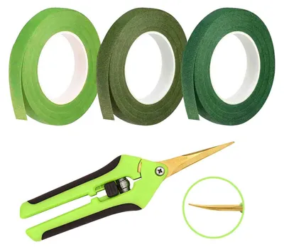 Blumenklebeband-Set 3 Rollen + Gartenschere, DIY