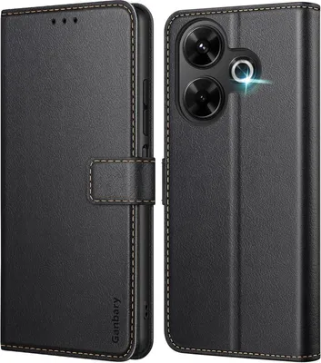 Produktbild von Xiaomi Redmi 13 4G Leder Handyhülle mit Kartenfächer und StandfunktionSchwarz