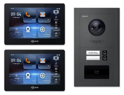 Produktbild von Goliath Premium IP GL-IPH215A.6 Video-Türsprechanlage, 2 Familien, 2× 7 Zoll Schwarz, Anthrazit, Aufputz
