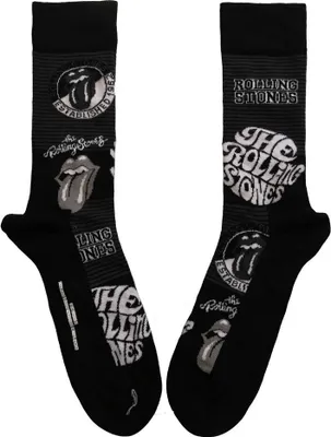 Produktbild von The Rolling Stones - Knöchelsocken Logo für Herren/Damen Unisex RO3935 (40,5 EU - 45,5 EU) (Schwarz/Weiß)