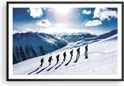 Produktbild von Gerahmtes Poster - Schwarzer Rahmen - Berg Wanderung Gipfel - 91,5x61 cm - Wand Bild - Wanddeko - Wandbilder - Kunstposter - Wandposter - Bilderrahmen - Bilder - Kunstdruck - P2BAA91x61-4803