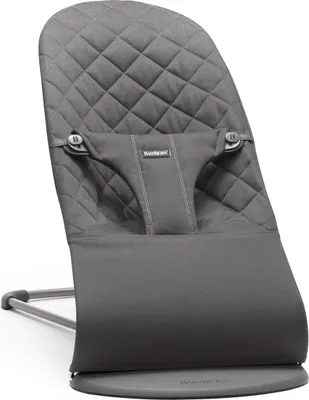 Produktbild von BabyBjörn Babywippe Bliss - Gewebt Klassische Steppung - Antrazit - Ergonomisch - einstellbar - faltbar
