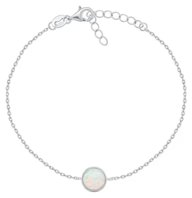 Image de Bracelet en argent avec opale synthétique BRC124W