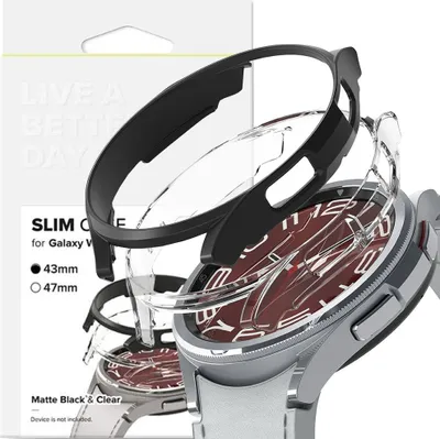 Image de Ringke Slim 2-Pack Galaxy Watch 6 Classic (43 Mm) Clair & Noir