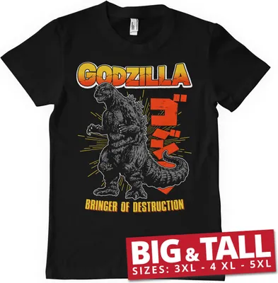 Produktbild von Godzilla - Bringer Of Destruction Big & Tall T-Shirt - 4XL - Black