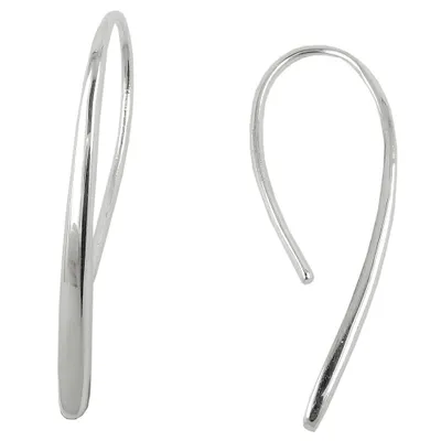 Produktbild von Durchzieher Ohrring Ohrhaken 33x25mm Tropfen glänzend Silber 925 silber 33x2,5mm