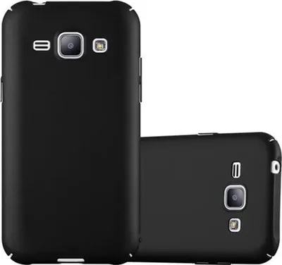 Produktbild von Cadorabo Hülle für Samsung Galaxy J1 2015 Schutzhülle in Schwarz Hard Case Handy Hülle Etui
