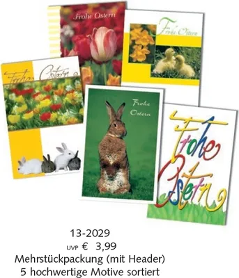 Produktbild von Ostern - Mehrfachpackung 5er - 5 Karten – 5 Umschläge – im