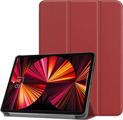 Produktbild von Für Xiaomi Redmi Pad 2 4G 11 Zoll 2025 3folt Wake UP Smart Cover Tablet Tasche Hülle Weinrot