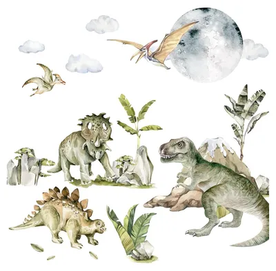 Image de Autocollant mural dinosaure XXL pour la décoration de chambre d'enfant