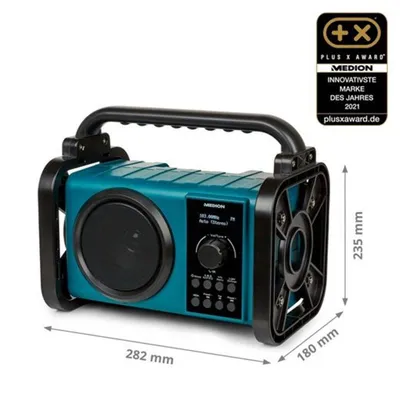 Produktbild von MEDION LIFE E66877, Arbeitsort, Digital, AM, DAB+, FM, MW, PLL, 5 W, LCD, Schwarz, Blau
