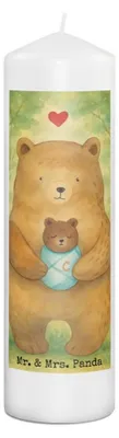 Produktbild von Mr. & Mrs. Panda Kerze Bär Baby Design 29 x 8 cm XL - Weiß - Geschenk, Glückwunsch, Wachskerze, Neffe, Teddy, Erinnerungslicht, Erinnerungskerze, Blockkerze, Stumpenkerze