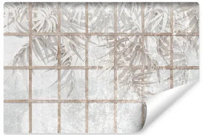 Produktbild von Muralo Vlies Fototapete BLÄTTER tropische Pflanzen Beton Retro Stil Br. 254cm x Hö. 184cm