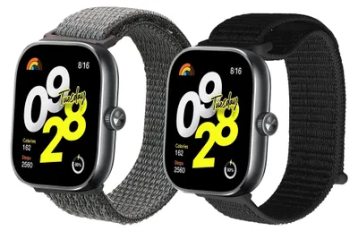 Produktbild von kwmobile 2x Uhrenarmband für Xiaomi Redmi Watch 4 / Band 8 Pro Armband - Fitnesstracker Band Set aus Nylon - Ersatzarmband Smartwatch - Schwarz