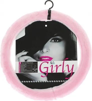 Zdjęcie produktu dla Pokrowiec na kierownicę Girly, uniwersalny, pluszowy, różowy, 37–39 cm