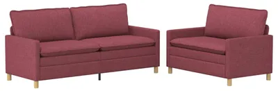Produktbild von vidaXL Sofa Set 2 stk. Weinrot Stoff