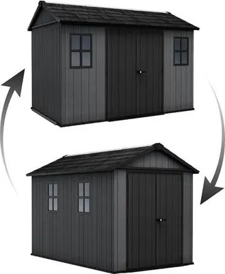 Produktbild von Gartenhaus Keter Newton Plus breit 11x7,5 grau, mit Boden