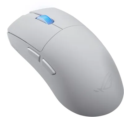 Produktbild von ASUS ROG Harpe II Ace, rechts, Optisch, RF Wireless + Bluetooth + USB Type-A, 42000 DPI, Weiß
