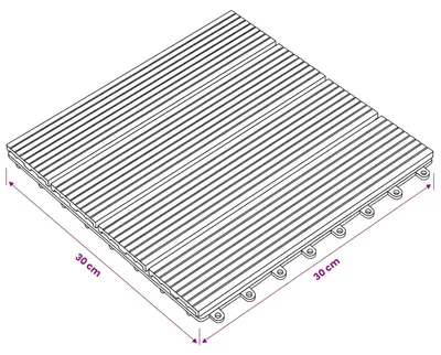 Obrázek produktu pro Dlažba na terasu 11 ks Šedá 30 x 30 cm WPC