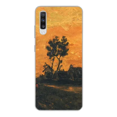 Produktbild von MuchoWow® Handyhülle Schutzhülle Hülle für Samsung Galaxy A70 Landschaft bei Sonnenuntergang - Vincent van Gogh Silikon Softcase Handy Hülle - Schutzhaube