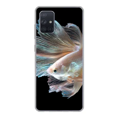 Produktbild von MuchoWow® Handyhülle Schutzhülle Hülle für Samsung Galaxy A51 Fisch - Schwanz - Schwarz Silikon Softcase Handy Hülle - Schutzabdeckung