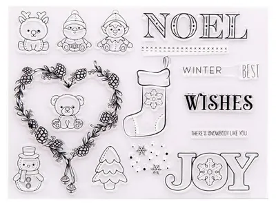 Klare Stempel Weihnachten Schneemann Baum Winter Deko 16x21,5 cm