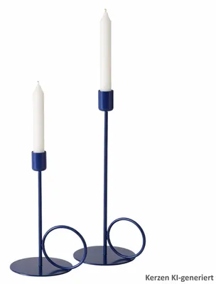 Produktbild von Mega 2tlg Set Kerzenleuchter blau Eisen Kerzenhalter Kerzenständer