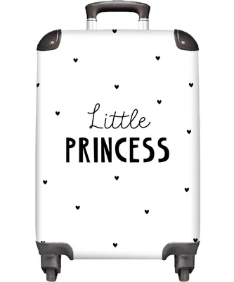Obrázok produktu pre NoBoringSuitcases.com® Kufr Príručná batožina Vozík Rolling suitcase Malý cestovný kufor na 4 kolieskach - Citát - Dievča - Princezná - Malá princezná - Kabína Veľkosť &lt; 55x40x23 cm &amp; 55x40x20 cm - Foto kufor - Kabína kufor - Palubná batožina - Detský kufor - Detský vozík.