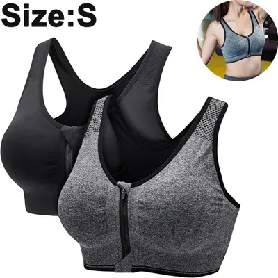 Produktbild von 2er Set Damen Komfort Klassische Racerback Sport BH Top Fuer Yoga Fitness-Training S