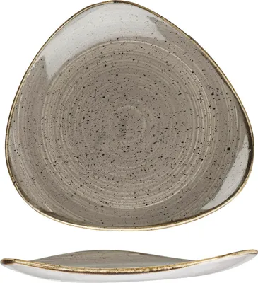 Produktbild von CHURCHILL Stonecast Peppercorn Grey Teller flach, triangle, ø: 192 mm