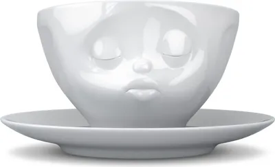 Produktbild von TV Kaffeetasse küssend weiß 200 ml Tasse Milchkaffee Porzellan Kaffee