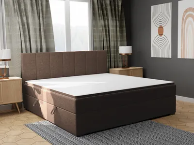 Produktbild von FEDVE Boxspringbett Schlafzimmerbett GANDIA mit 2 Bettkästen, Doppelbett mit Bonell-Matratze und Topper 180x200