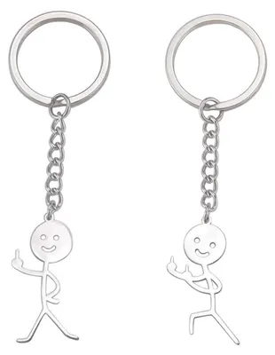Productafbeelding van Set van 2 Sleutelhangers met Skelett Smiley en Gebarentaal