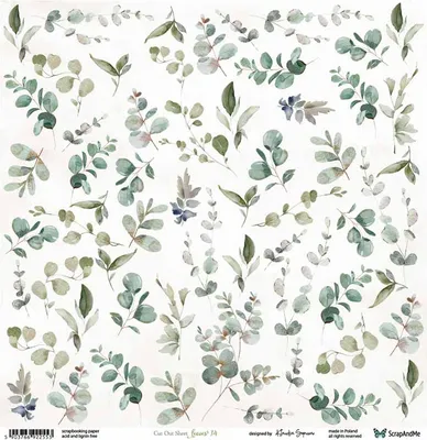 Image de Papier pour scrapbooking 30x30 - ScrapAndMe - Feuilles 14 - feuille découpée