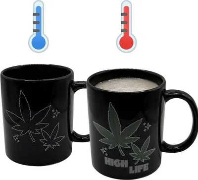 Produktbild von Mad Monkey - Tasse "High Life Weed" - mit Farbwechsel