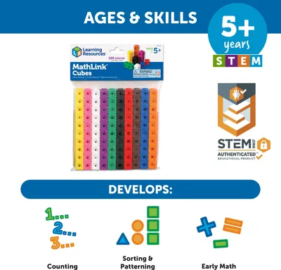 Obrázek produktu pro Learning Resources MathLink Cubes, 5 rok/roky, Plast, Vícebarevný
