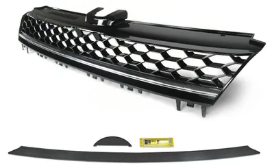 Kühlergrill Sportgrill Gitter Grill Waben Schwarz GTI GTD Look für VW Golf 7 VII – Produktansicht