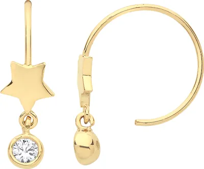 Image de Boucles d'Oreilles Femme Or 375/1000 avec Oxyde de Zirconium - 17mm*5mm; TRS26880