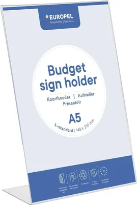 Immagine prodotto di EUROPEL  351001 EUROPEL Tischaufsteller Budget, DIN A5 hoch, schräg