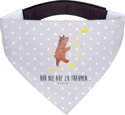 Produktbild von Mr. & Mrs. Panda Halstuch Bär Träume - Grau Pastell - Geschenk, Hund, Teddy, Hunde-Halstuch, Träumen, Hundeschal, Traum, Traumdeutung, Hunde