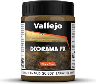 Immagine prodotto di Vallejo Diorama FX Vernice acrilica Fango Acado Realista, 200 ml. Per simulare texture di terreno, terra, neve, acqua e fango per modelli di modellismo.