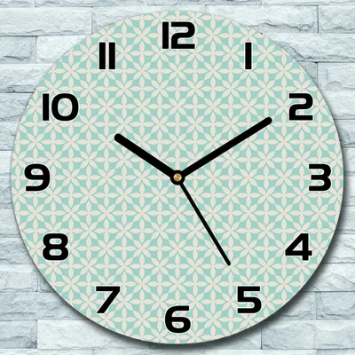 Produktbild von Wanduhr aus Glas Rund fi 30 Vintage grün grau Quarz Deko Schlafzimmer Büro