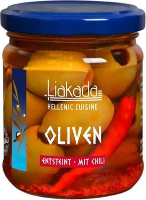 Produktbild von Grüne Oliven mit Chili entsteint