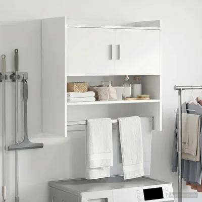 Obrázok produktu pre Maison Exclusive – Nástenná polica, biela, 80 x 36 x 80 cm, drevovláknitá doska