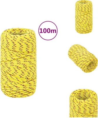 Produktbild von vidaXL Bootsseil Gelb 2 mm 100 m Polypropylen -  Seile