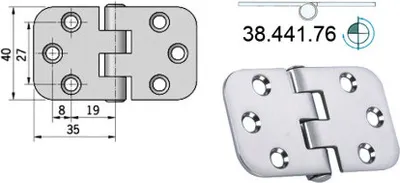 Produktbild von Scharnier umgekehrt 70x39 mm , 1 Stück