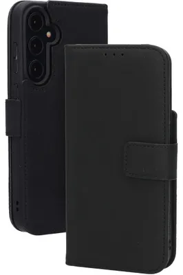 Produktbild von Mobiparts Wallet Handyhülle für Samsung Galaxy A55 Hülle Echtes Leder Klapphülle Geldbörse - Schwarz